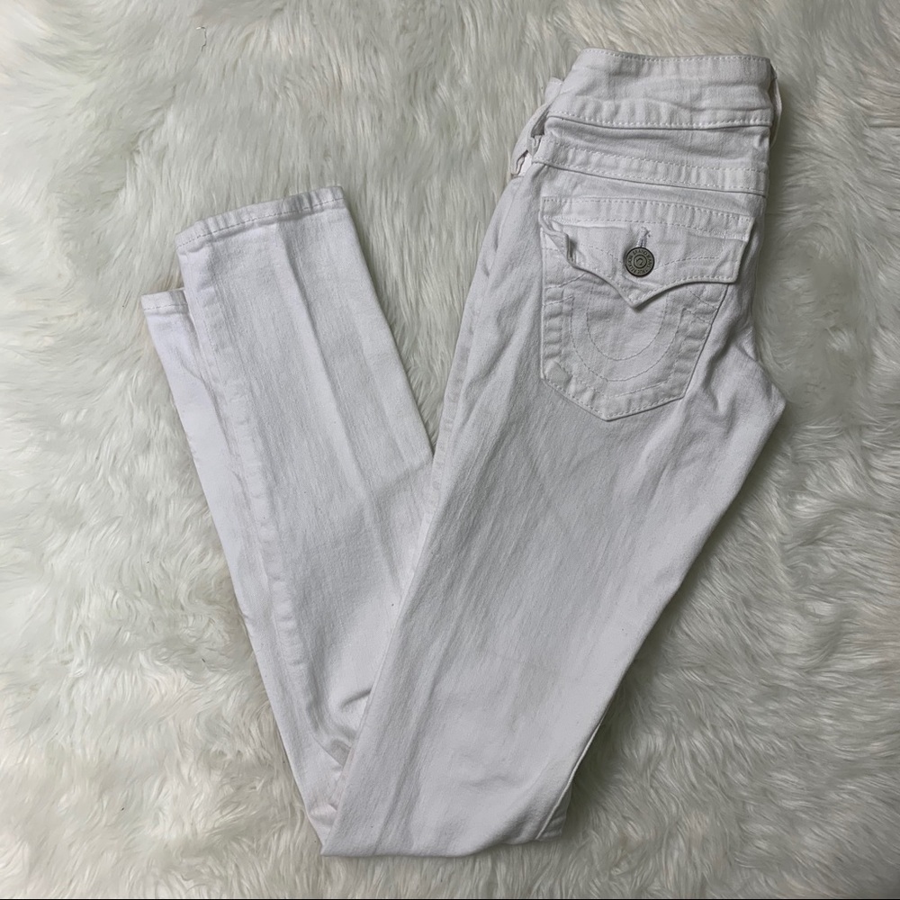 True Religion Julie Skinny Jeans Size 24 White Zip Fly 5-Pocket - Picture 8 of 8